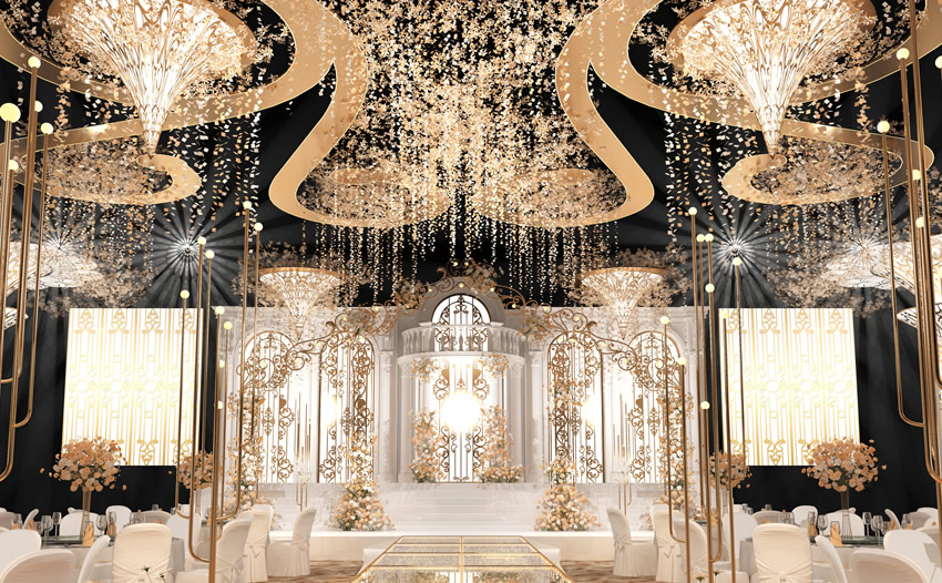 雅安花木兰喜事汇金色大厅效果展示